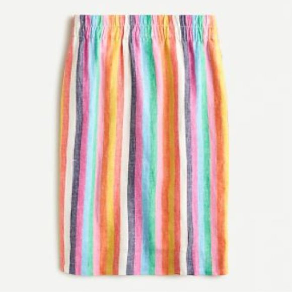 J. Crew Dresses & Skirts - J Crew Pull-on linen skirt in rainbow stripe